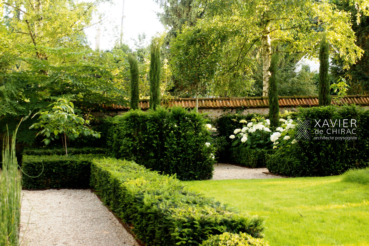 Jardin avec chambre de verdure
