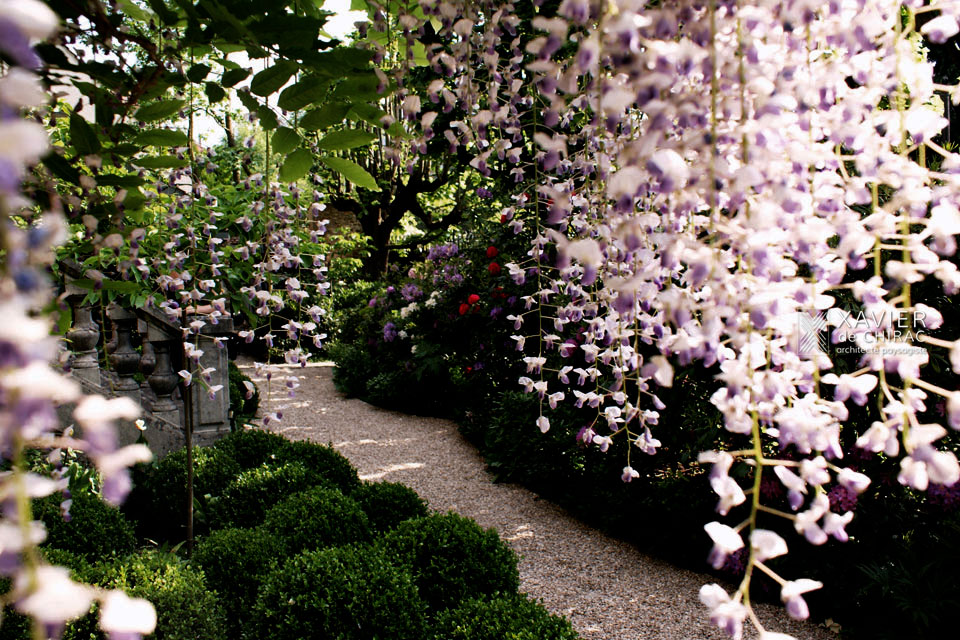 Jardin avec chambre de verdure