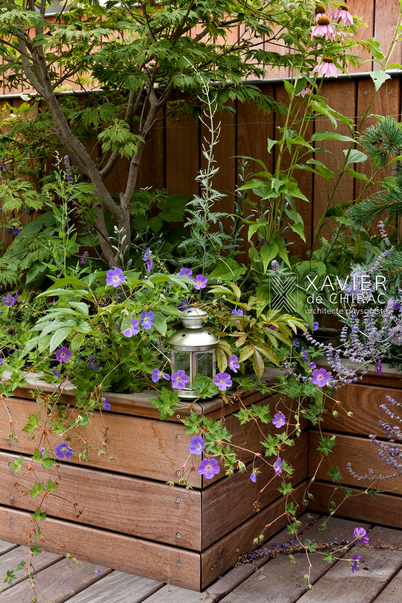 terrasse en bois et cuisine